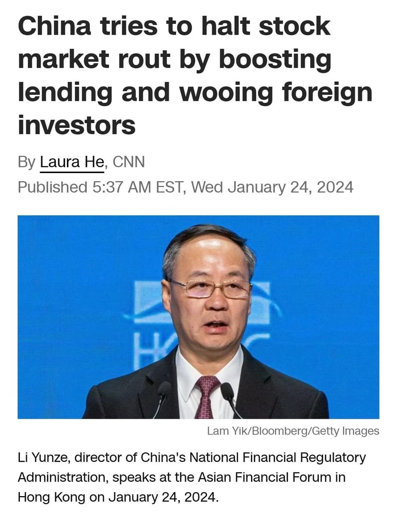 #LauraHe Of CNN, Via #ShannonBrandao, #ChinaBoss: China Tries To Halt Stock Market Rout By Boosting Lending And Wooing Foreign Investors